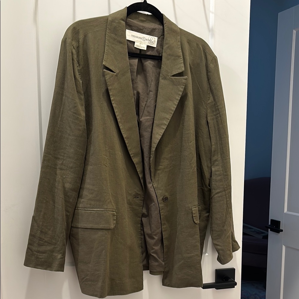 Treasure & Bond Oversized Olive Blazer